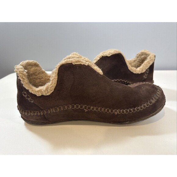 Sorel Manawan Brown Leather Slippers Mens Size 13 NM1466-287